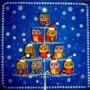 014 Eulen - 3-lagig (blau) - Paw